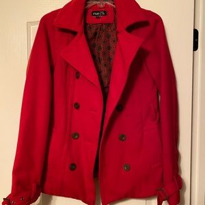 Rue 21 red pea coat! Super cute size medium